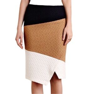 HD in Paris Tri-Tone Pencil Skirt - Black, Tan, and Cream